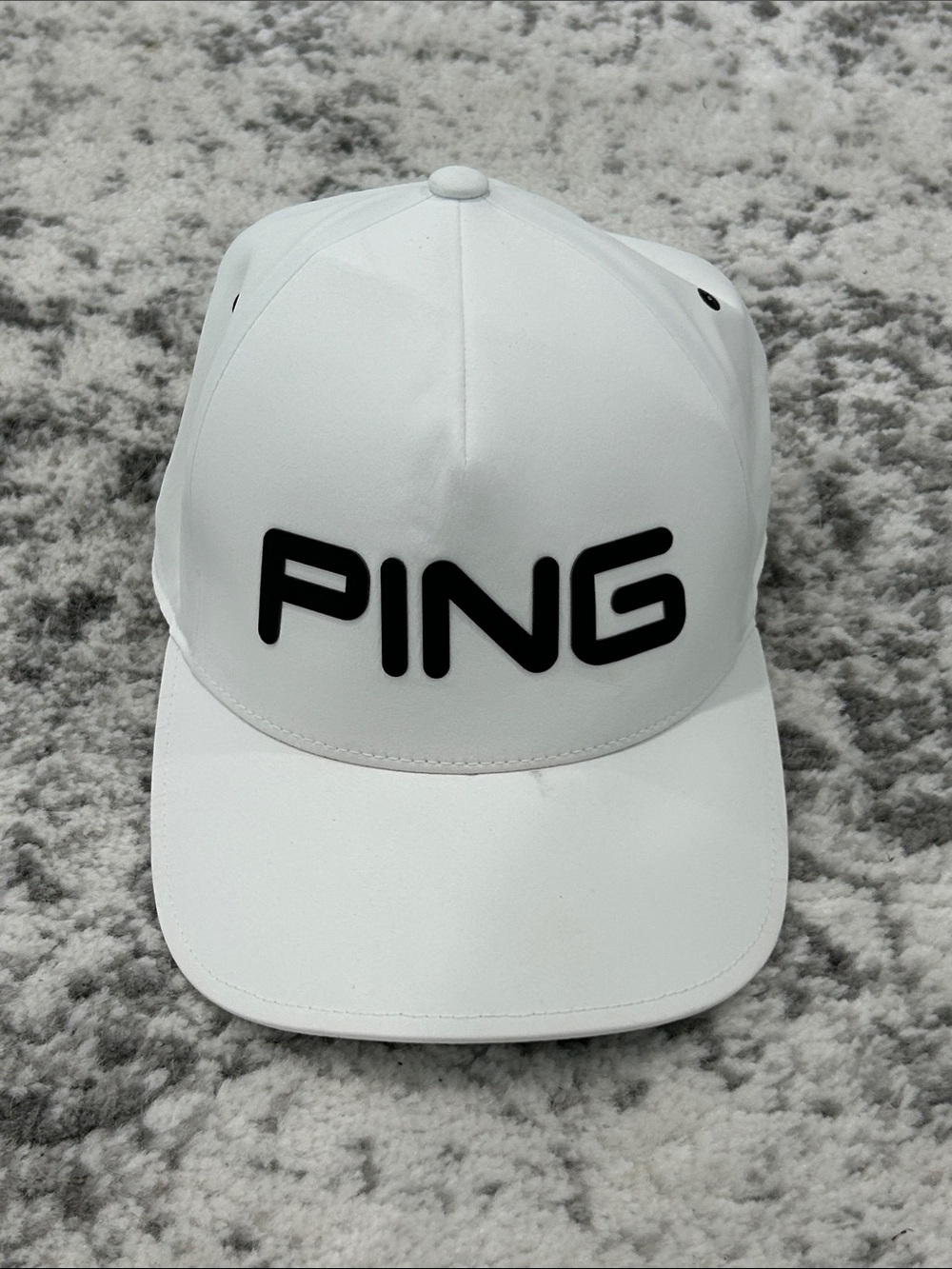 Ping White Hat with Black Logo
